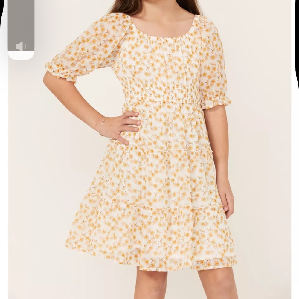 Trixxi Girl Floral Girls Dress Size Small EUC